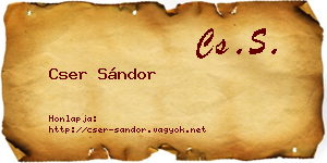 Cser Sándor névjegykártya