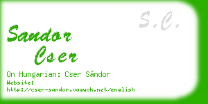 sandor cser business card